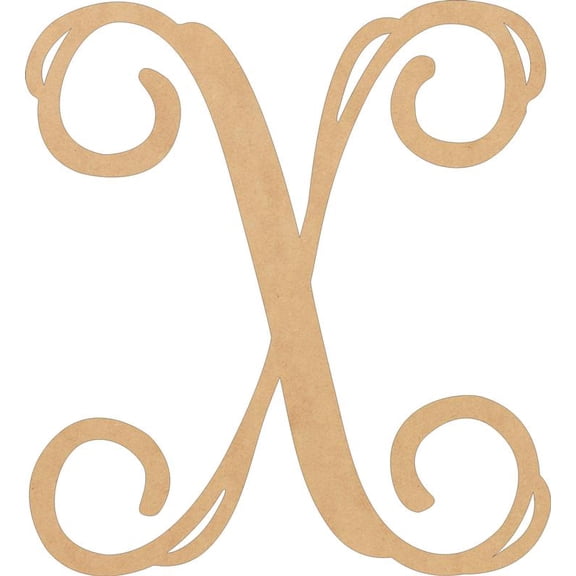 Wood Monogram Letters, Unfinished 20'' Tall Alphabet X, Wooden Craft Letter