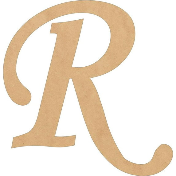 Wood Monotype Letters, Unfinished 2'' Tall Alphabet R, Wooden Craft Letter
