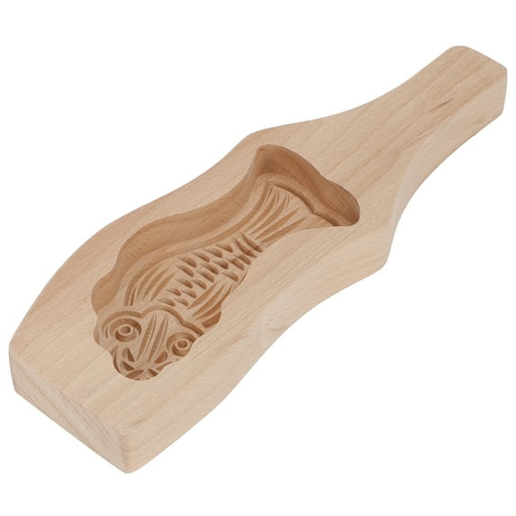 Wood Mooncake Mold DIY Cookies Fondant Cake Baking Mold Kitchen Decoration ToolsLittle Fish
