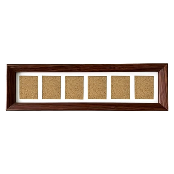 Wood Multi Photo Frame - Holds 6 Small Pictures, Family Collage Picture Frame for Tabletop Display Decor, Panoramic Frames Size, for Pet, Couples, Family, Paysage