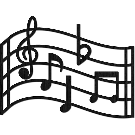 Wood Music Note Wall Art Black Treble Clef Wall Decor Hanging Music Wall Sign Musical Decorations Silhouette Artwork for Home Studio Living Room Bedroom Gallery Bar Party 11.81 x 9.84 Inch Black DIY