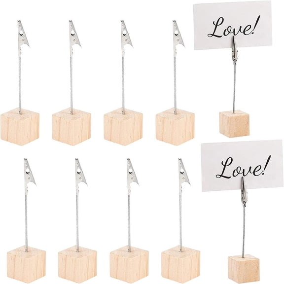 Wood Name Card Holder Business Card Holder with Hair Clip BurlyWood 11.9cm DIY