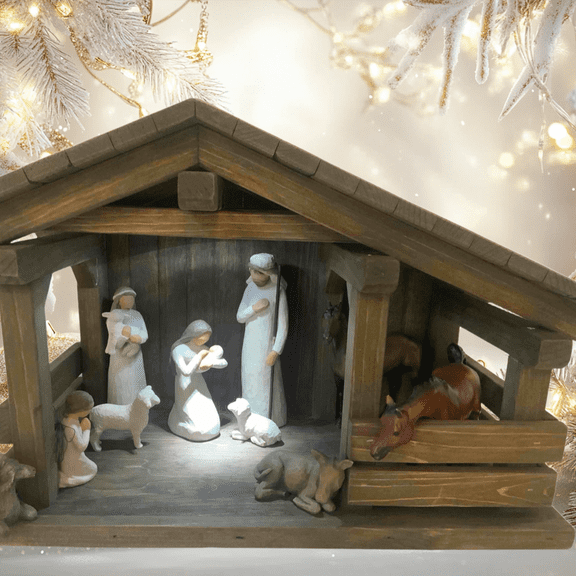 Wood Nativity Stable/Creche , Single Stall