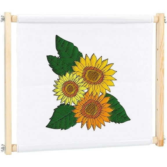 Wood Needlework Frame 17.3x13.8" Rectangle Stitch Frame Adjustable Wooden Needlepoint Stretcher Frame Needlepoint Embroidery Tapestry Scroll Frame for Stitch Needlepoint Scroll