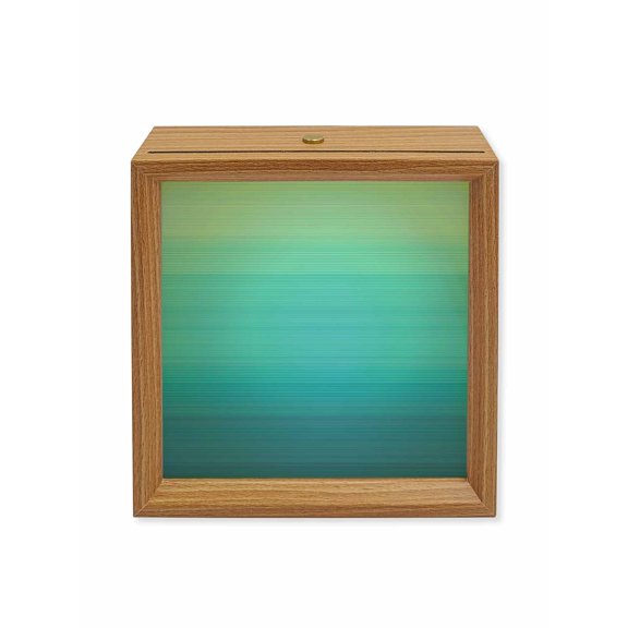 Wood Night Light Box Aqua Wooden LED Night Lights with USB Rechargeable Dimmable Touch Square Table Light Gradient Pure Color Wood Picture Frame Lamp for Bedside Desktop Display Home Decor