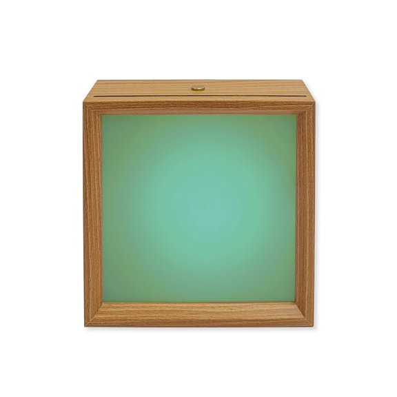 Wood Night Light Box Azure Wooden LED Night Lights with USB Rechargeable Dimmable Touch Square Table Light Modern Solid Color Wood Picture Frame Lamp for Bedside Desktop Display Home Decor