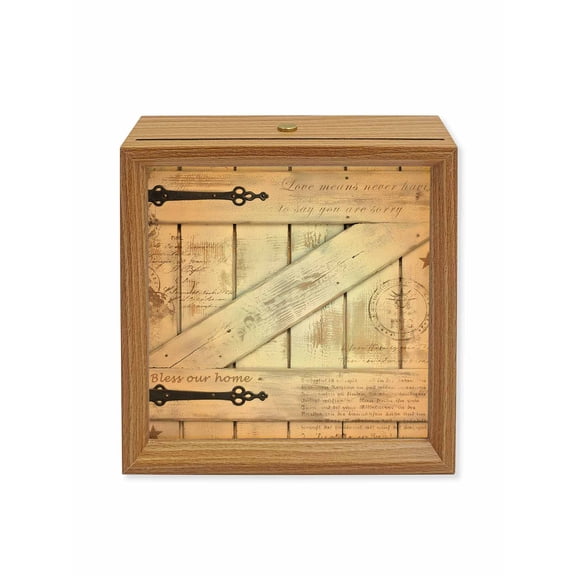 Wood Night Light Box Barn Gate Wooden LED Night Lights with USB Rechargeable Dimmable Touch Square Table Light Farmhouse Wood Grain Walls Door Wood Picture Frame Lamp for Bedside Desktop Display