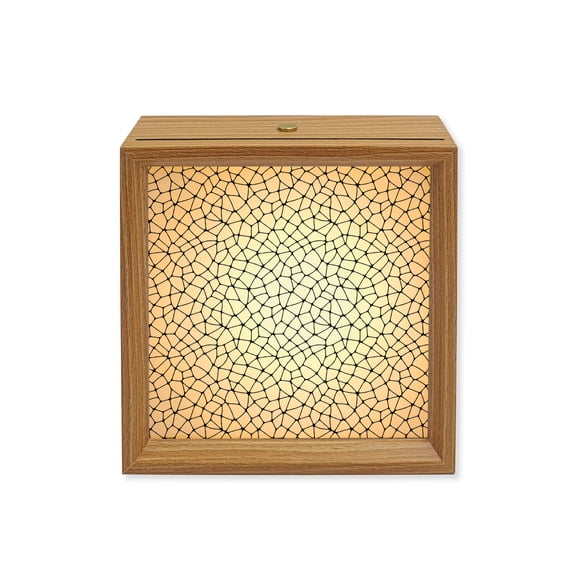 Wood Night Light Box Black Cracked Graphic Wooden LED Night Lights with USB Rechargeable Dimmable Touch Square Table Light Abstract Mosaic Network Wood Picture Frame Lamp for Bedside Desktop Display