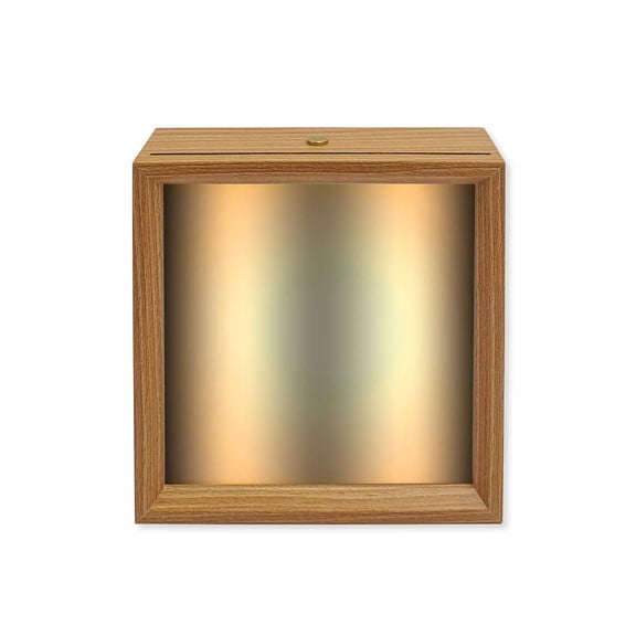 Wood Night Light Box Black Grey Wooden LED Night Lights with USB Rechargeable Dimmable Touch Square Table Light Abstract Gradient Color Wood Picture Frame Lamp for Bedside Desktop Display Home Decor