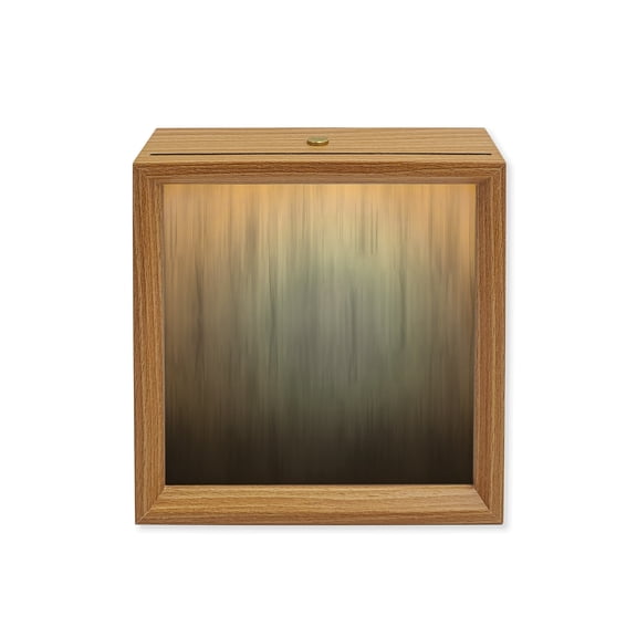 Wood Night Light Box Black Wooden LED Night Lights with USB Rechargeable Dimmable Touch Square Table Light Abstract Gradient Color Wood Picture Frame Lamp for Bedside Desktop Display Home Decor
