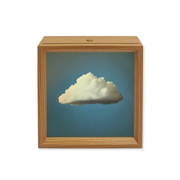 Wood Night Light Box Blue Sky Wooden LED Night Lights with USB Rechargeable Dimmable Touch Square Table Light White Cloud Horizon Wood Picture Frame Lamp for Bedside Desktop Display Home Decor