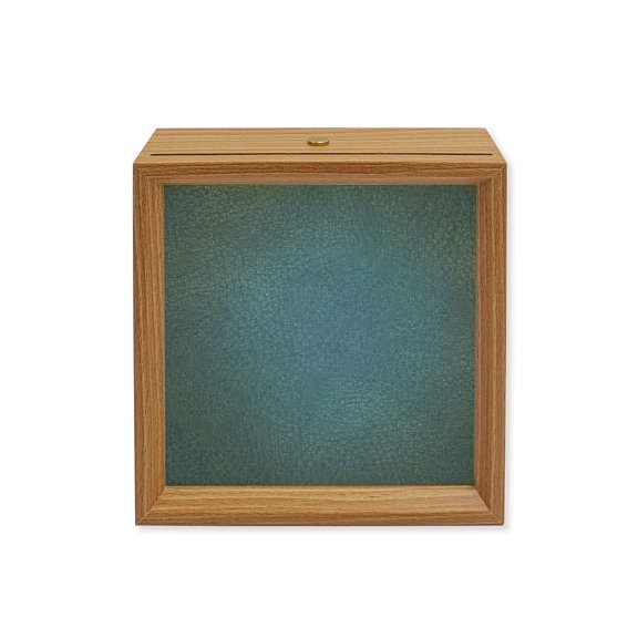 Wood Night Light Box Blue Texture Grain Wooden LED Night Lights with USB Rechargeable Dimmable Touch Square Table Light Solid Color Wood Picture Frame Lamp for Bedside Desktop Display Home Decor