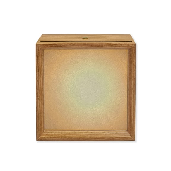 Wood Night Light Box Gray Organic Texture Wooden LED Night Lights with USB Rechargeable Dimmable Touch Square Table Light Natural Pure Color Wood Picture Frame Lamp for Bedside Desktop Display