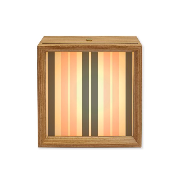 Wood Night Light Box Gray Pink Wooden LED Night Lights with USB Rechargeable Dimmable Touch Square Table Light Stripe Wood Picture Frame Lamp for Bedside Desktop Display Home Decor