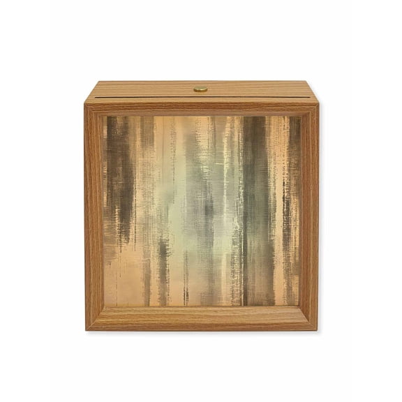 Wood Night Light Box Grey Abstract Graffiti Wooden LED Night Lights with USB Rechargeable Dimmable Touch Square Table Light Art Painting Wood Picture Frame Lamp for Bedside Desktop Display