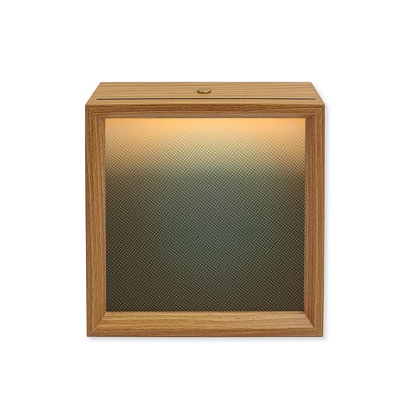 Wood Night Light Box Grey Polka Dots Ombre Wooden LED Night Lights with USB Rechargeable Dimmable Touch Square Table Light Gradient Gradual Color Wood Picture Frame Lamp for Bedside Desktop Display