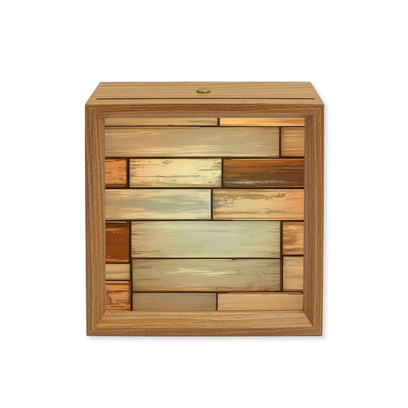 Wood Night Light Box Grey Wood Grain Wooden LED Night Lights with USB Rechargeable Dimmable Touch Square Table Light Brown Rustic Vintage Wooden Wood Picture Frame Lamp for Bedside Desktop Display