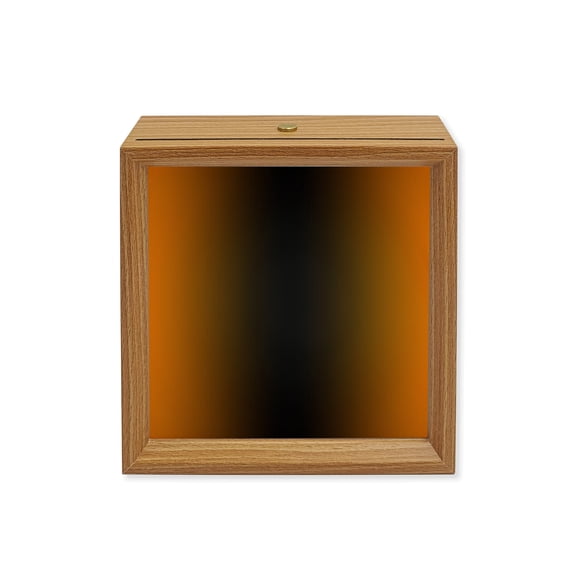 Wood Night Light Box Ombre Black Orange Wooden LED Night Lights with USB Rechargeable Dimmable Touch Square Table Light Gradient Color Wood Picture Frame Lamp for Bedside Desktop Display Home Decor
