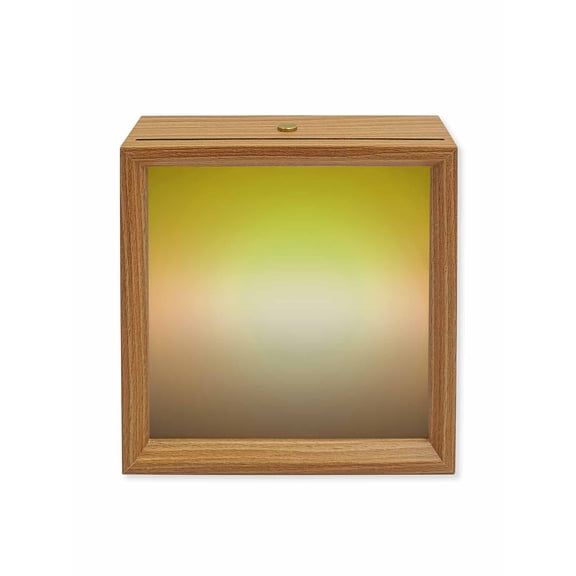 Wood Night Light Box Ombre Green Wooden LED Night Lights with USB Rechargeable Dimmable Touch Square Table Light Green Grey Wood Picture Frame Lamp for Bedside Desktop Display Home Decor