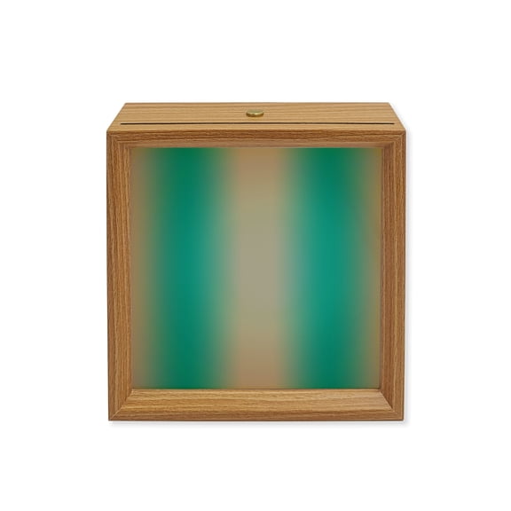Wood Night Light Box Ombre Grey Turquoise Wooden LED Night Lights with USB Rechargeable Dimmable Touch Square Table Light Gradient Color Wood Picture Frame Lamp for Bedside Desktop Display