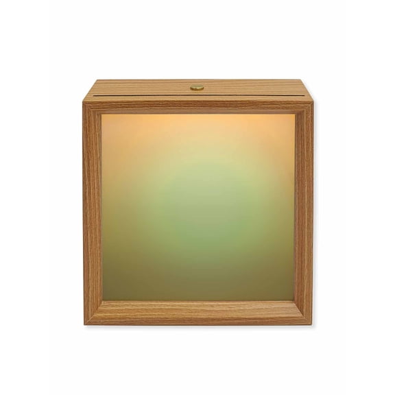 Wood Night Light Box Ombre Sage Green Wooden LED Night Lights with USB Rechargeable Dimmable Touch Square Table Light Gradient Color Wood Picture Frame Lamp for Bedside Desktop Display Home Decor