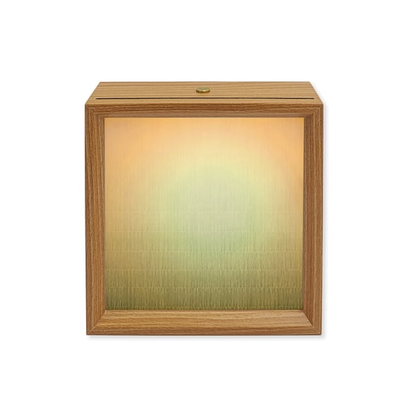 Wood Night Light Box Ombre Sage Green Wooden LED Night Lights with USB Rechargeable Dimmable Touch Square Table Light Modern Gradient Color Wood Picture Frame Lamp for Bedside Desktop Display