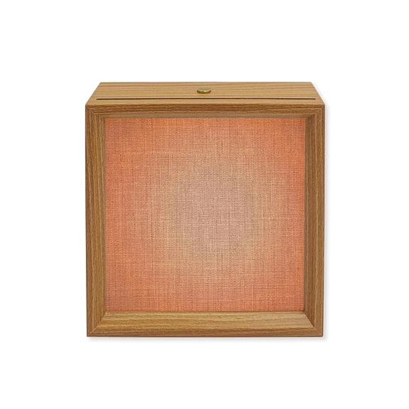 Wood Night Light Box Pink Linen Wooden LED Night Lights with USB Rechargeable Dimmable Touch Square Table Light Farmhouse Pure Color Wood Picture Frame Lamp for Bedside Desktop Display Home Decor