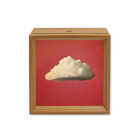 Wood Night Light Box Pink Sky Wooden LED Night Lights with USB Rechargeable Dimmable Touch Square Table Light White Cloud Horizon Wood Picture Frame Lamp for Bedside Desktop Display Home Decor