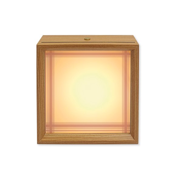 Wood Night Light Box Pink Stripes Lines Wooden LED Night Lights with USB Rechargeable Dimmable Touch Square Table Light Solid Color Frame Grid Wood Picture Frame Lamp for Bedside Desktop Display