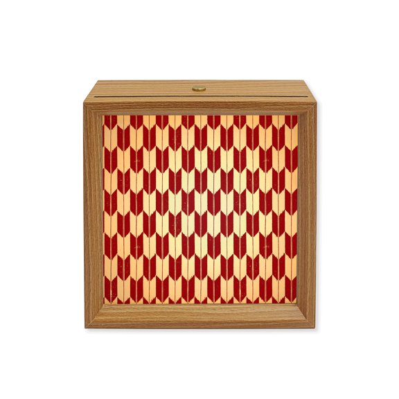 Wood Night Light Box Red Arrow Patterns Wooden LED Night Lights with USB Rechargeable Dimmable Touch Square Table Light Abstract Geometric Lines Wood Picture Frame Lamp for Bedside Desktop Display