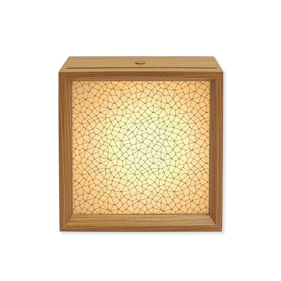Wood Night Light Box Sage Green Cracked Graphic Wooden LED Night Lights with USB Rechargeable Dimmable Touch Square Table Light Abstract Mosaic Network Wood Picture Frame Lamp for Desktop Display