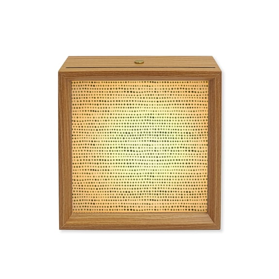 Wood Night Light Box Sage Green Micro Dots Wooden LED Night Lights with USB Rechargeable Dimmable Touch Square Table Light Modern Abstract Linear Rows Wood Picture Frame Lamp for Desktop Display