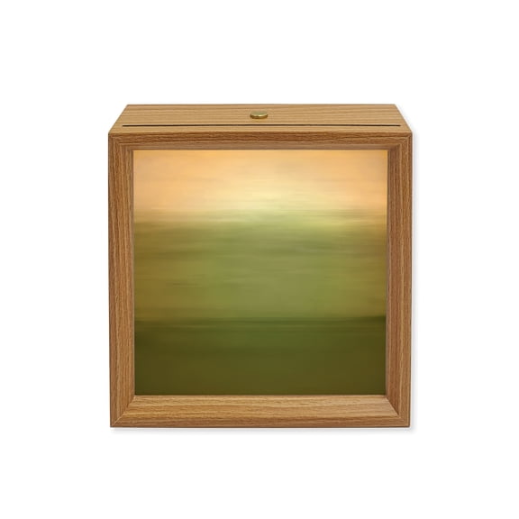 Wood Night Light Box Sage Green Wooden LED Night Lights with USB Rechargeable Dimmable Touch Square Table Light Gradient Pure Color Wood Picture Frame Lamp for Bedside Desktop Display Home Decor