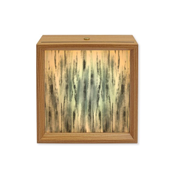 Wood Night Light Box Sliver Abstract Paint Wooden LED Night Lights with USB Rechargeable Dimmable Touch Square Table Light Modern Art Ombre Graffiti Wood Picture Frame Lamp for Desktop Display