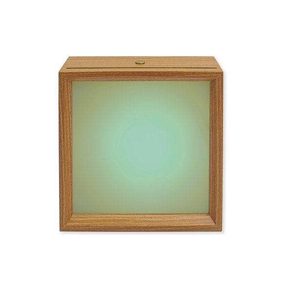 Wood Night Light Box Solid Color Wooden LED Night Lights with USB Rechargeable Dimmable Touch Square Table Light Sapphire Blue Wood Picture Frame Lamp for Bedside Desktop Display Home Decor