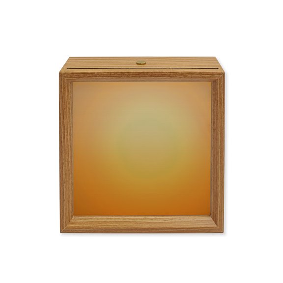 Wood Night Light Box Yellow and Grey Ombre Wooden LED Night Lights with USB Rechargeable Dimmable Touch Square Table Light Gradient Gradual Color Wood Picture Frame Lamp for Bedside Desktop Display