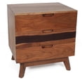 thumbnail image 1 of Wood Nightstand : Rustic With Live-edge Fascination, 21.5x16.5x23 Attractiveness,, 1 of 6