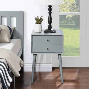 Wood Nightstand with 2-Drawers,Side Table Bedroom Storage Drawer Bedside End Table