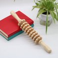 thumbnail image 1 of Wood Nine Wheel Abdominal Massager - Multifunctional Massage Stick with Various Roller Types for Relaxation and Muscle, 1 of 2
