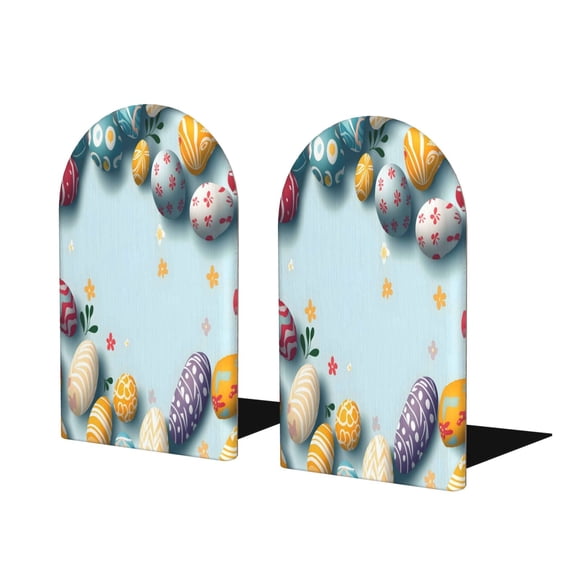 Wood Non-Skid Bookend For Shelves Heavy Duty Book Stand For Cds Documents Books Periodicals 1 Pair Cute Rabbit Flower Easter