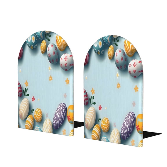 Wood Non-Skid Bookend For Shelves Heavy Duty Book Stand For Cds, Documents, Books, Periodicals, 1 Pair Cute Rabbit Flower Easter