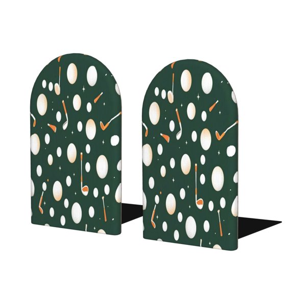Wood Non-Skid Bookend For Shelves Heavy Duty Book Stand For Cds Documents Books Periodicals 1 Pair Smoothly Seamless Golf Pattern