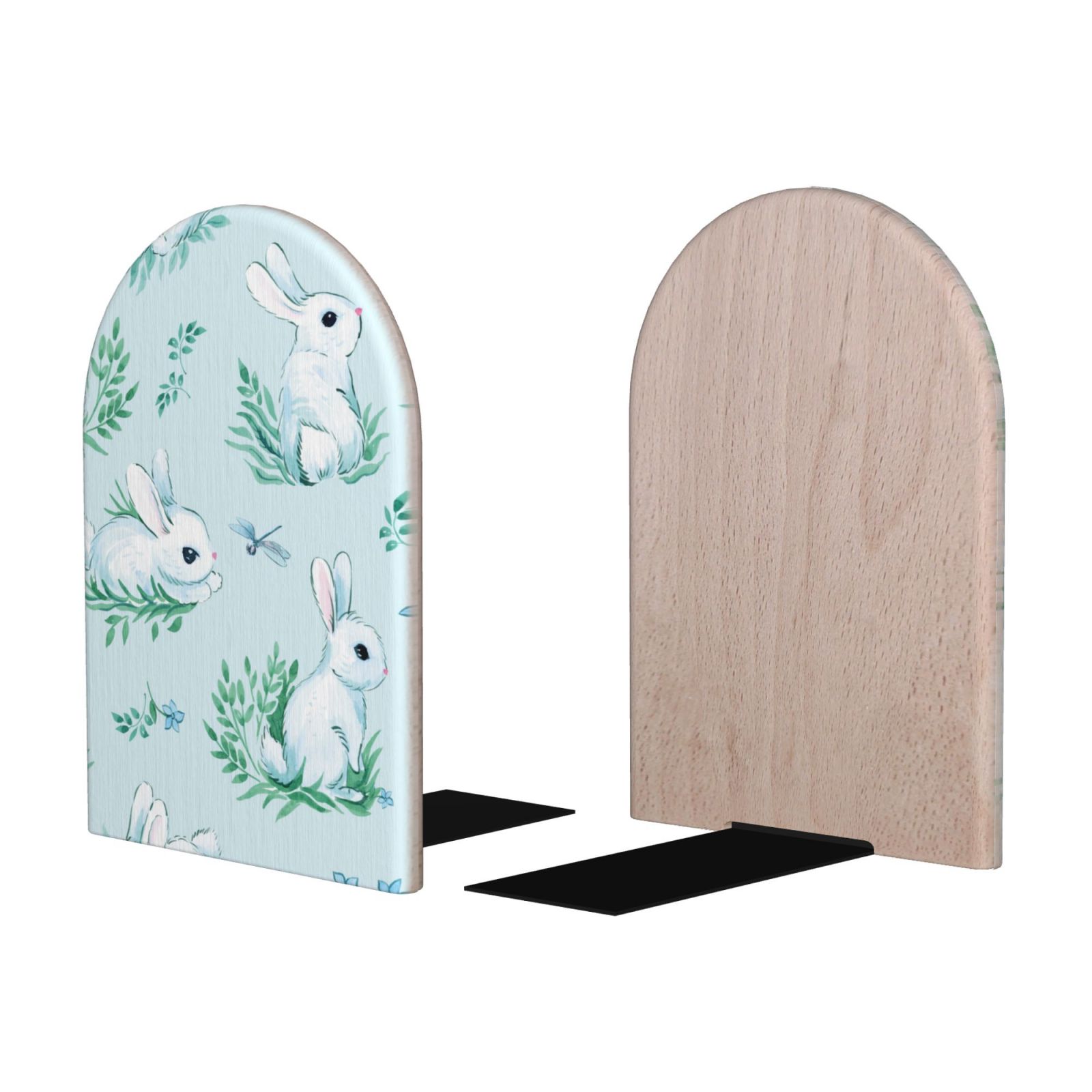 Wood Non-Skid Bookend For Shelves Heavy Duty Book Stand For Cds ...