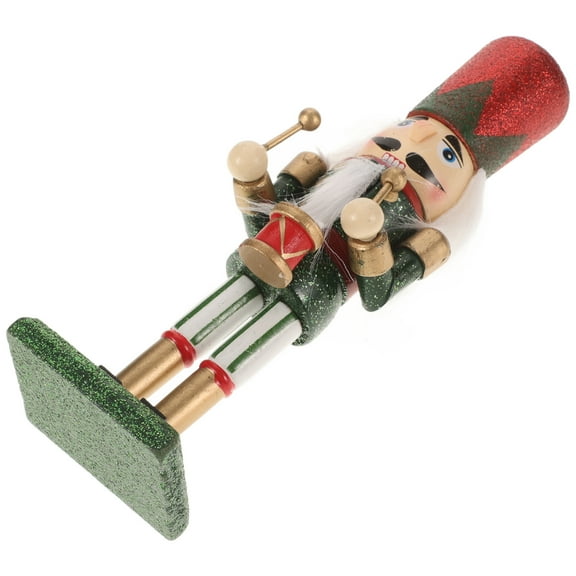 Wood Nutcracker Soldier Puppet Christmas Decor for Holiday Soldier Figure Nutcracker Decor Desktop Display Charming Seasonal Decorations