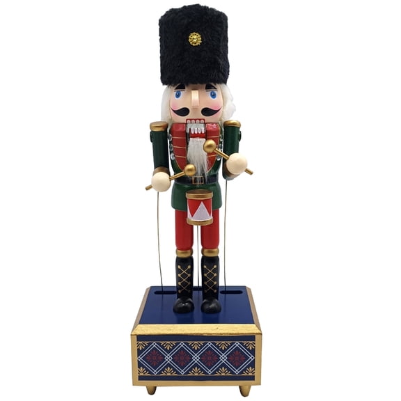 Wood Nutcrackers Music Box with Melodys for Holiday Decoration Gift