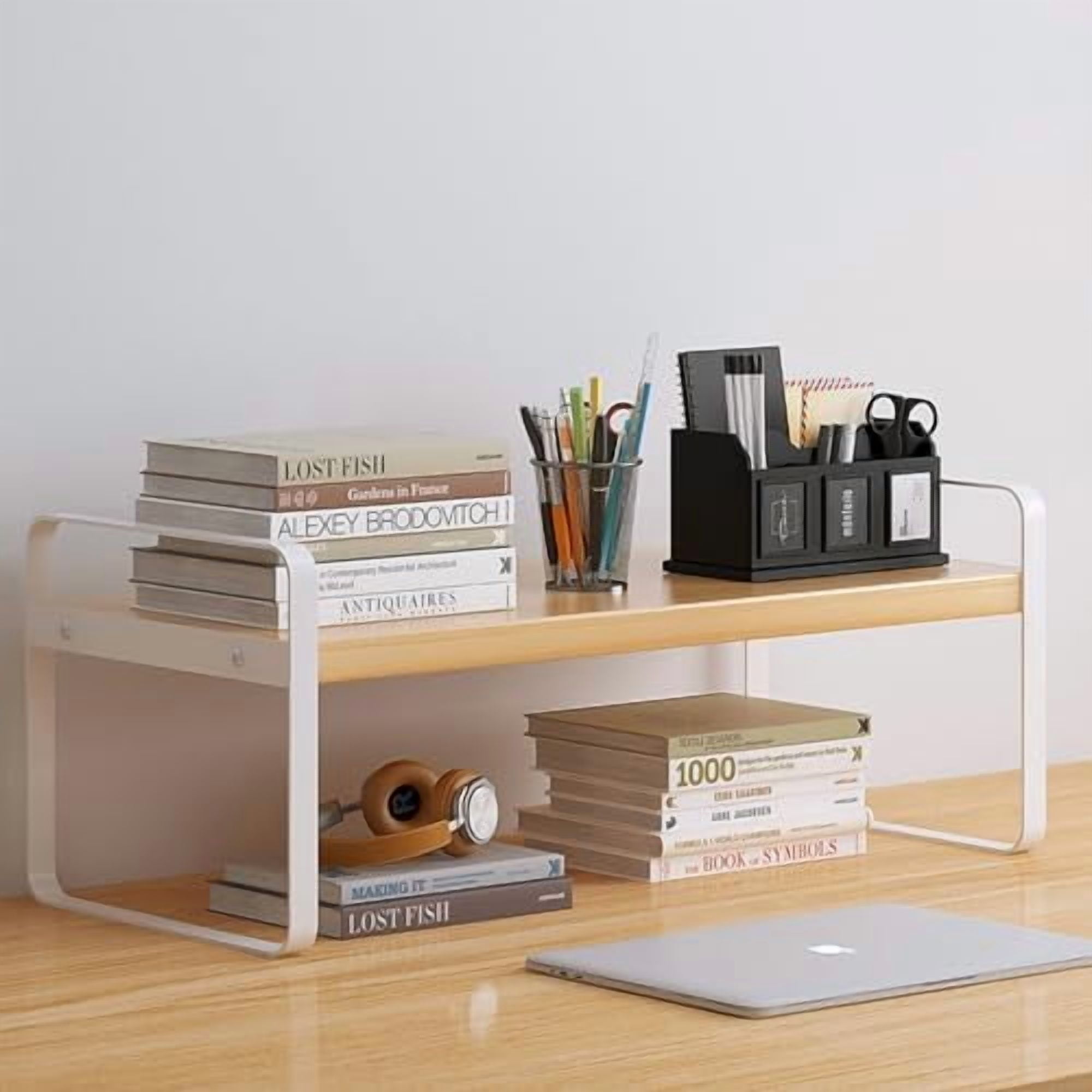 Wood Office Desk Shelf Organizer - Desktop Supplies Cute Dresser Top ...