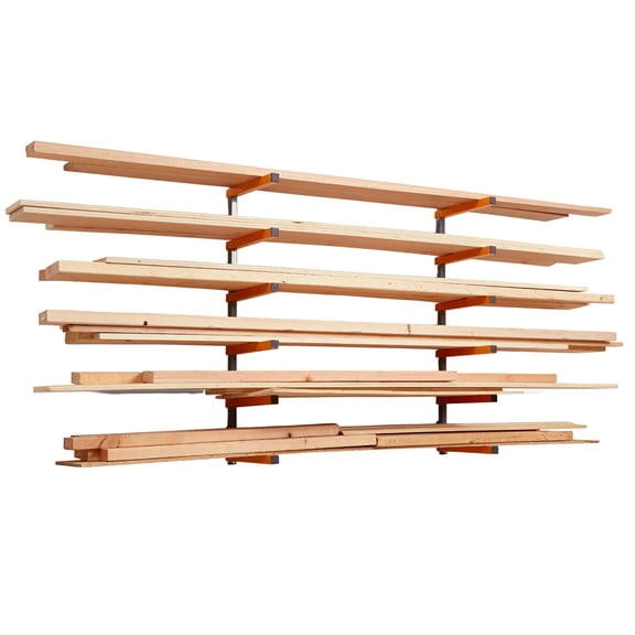 Wood Organizer Lumber Storage Rack 6-Level Wall Mount Storage Racks For Indoor Outdoor Use