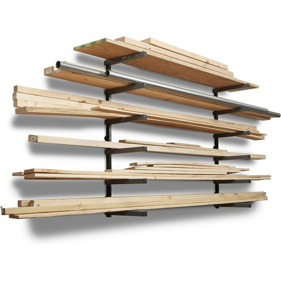 Wood Organizer and Lumber Storage Metal Rack with 6-Level Wall Mount Indoor and Outdoor Use