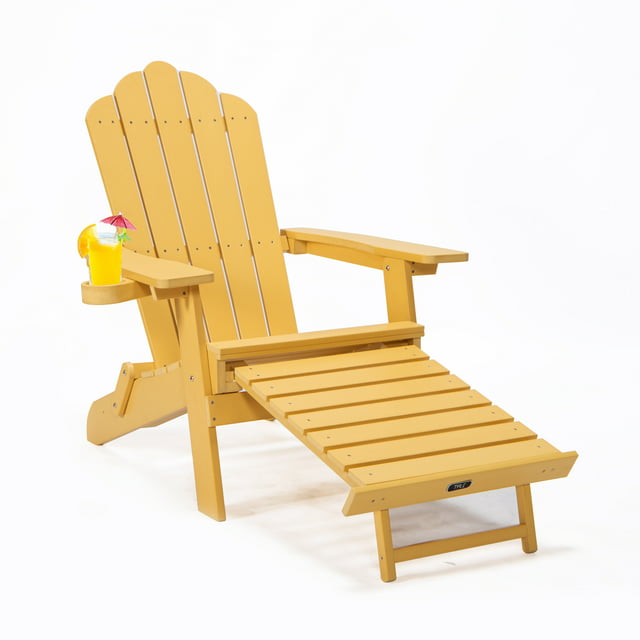 Wood Outdoor Adirondack Chair, Adirondack Chairs Folding Outdoor Patio Chairs, Wooden Accent Lounge Furniture for Yard, Patio