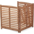 thumbnail image 1 of Wood Outdoor Air Conditioner Fence Screen, 3-Panel Outside Wood Privacy Fence, 32" W x 38" H,Brown, 1 of 7
